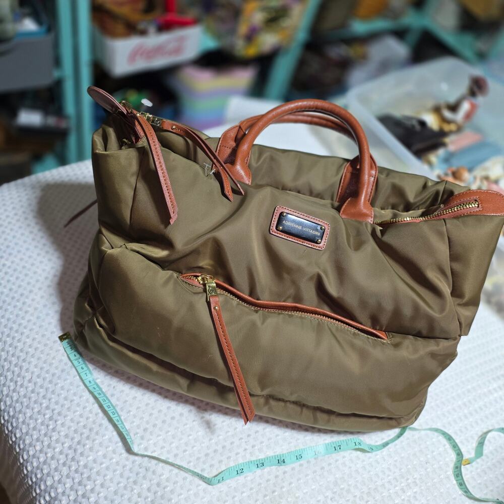 ADRIENNE VITTANDI XXL NYLON QUILTED DUFFEL WEEKENDER BAG
